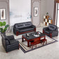 Modern Leather Sofa 34.65" Wide Pillow Top Arm in Black for Living Room Clearhalo 'furn' 'furn_sofas' 'Furniture' 'Living Room Furniture' 'Sofa' 'sofas' 5889036