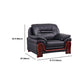 Modern Leather Sofa 34.65" Wide Pillow Top Arm in Black for Living Room Clearhalo 'furn' 'furn_sofas' 'Furniture' 'Living Room Furniture' 'Sofa' 'sofas' 5889046