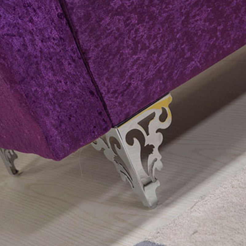 Tufted Split-Back Sofa Velvet Flared Arm Curved Sofa 33.46 inch High