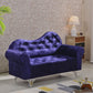 Tufted Split-Back Sofa Velvet Flared Arm Curved Sofa 33.46 inch High