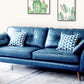 33.46" Flared Arm Sofa with Tufted Split-Back Sofa, Blue Genuine Leather