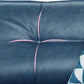 33.46" Flared Arm Sofa with Tufted Split-Back Sofa, Blue Genuine Leather