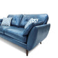 33.46" Flared Arm Sofa with Tufted Split-Back Sofa, Blue Genuine Leather