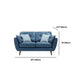 33.46" Flared Arm Sofa with Tufted Split-Back Sofa, Blue Genuine Leather