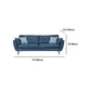 33.46" Flared Arm Sofa with Tufted Split-Back Sofa, Blue Genuine Leather