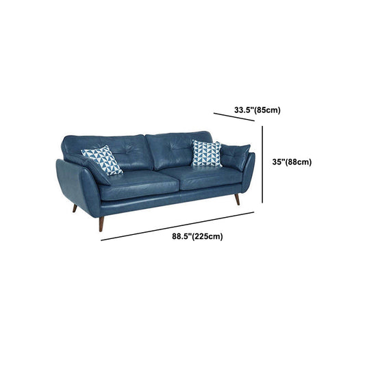 33,46 "ausgestellter Armsofa mit getuftetem Split-Rücken-Sofa, blaues echtes Leder