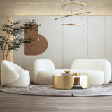 Recessed Arm Sofa in White Modern Style Sofa 28.32 Inches High