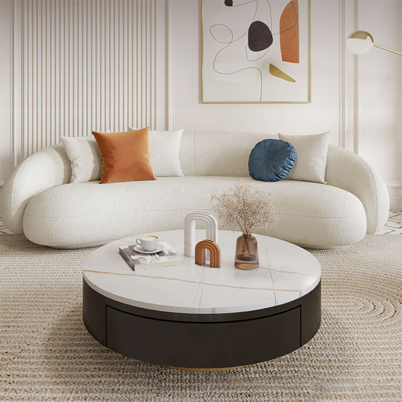 23.62" High Sloped Arm Sofa with 4 Pillows Wool Sofa in White Clearhalo 'furn' 'furn_sofas' 'Furniture' 'Living Room Furniture' 'Sofa' 'sofas' 5889144