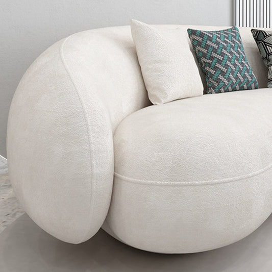 23.62" High Sloped Arm Sofa with 4 Pillows Wool Sofa in White Clearhalo 'furn' 'furn_sofas' 'Furniture' 'Living Room Furniture' 'Sofa' 'sofas' 5889149