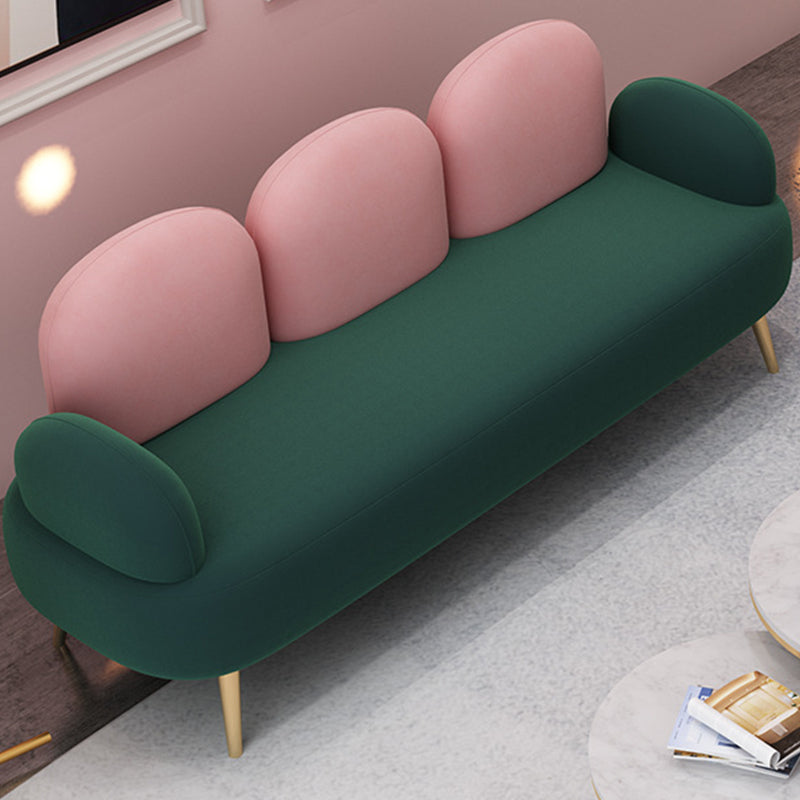 Contemporary Curved Sofa 32.67" High Statement Sofa in Green