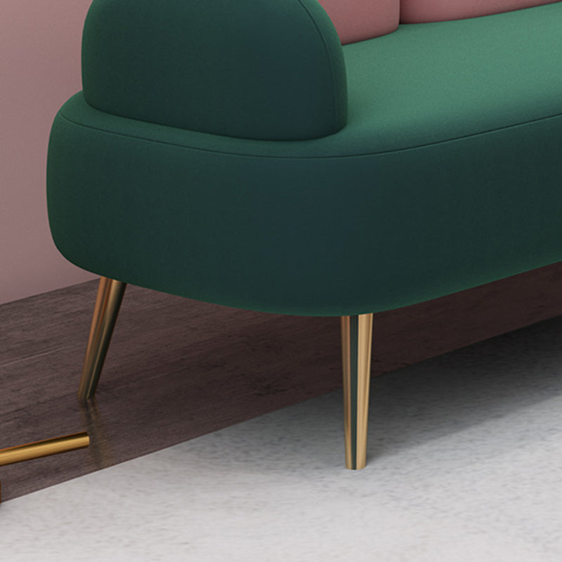 Contemporary Curved Sofa 32.67" High Statement Sofa in Green