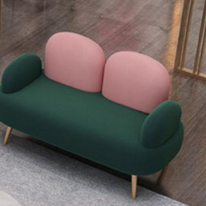 Contemporary Curved Sofa 32.67" High Statement Sofa in Green