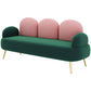 Contemporary Curved Sofa 32.67" High Statement Sofa in Green