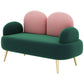 Contemporary Curved Sofa 32.67" High Statement Sofa in Green