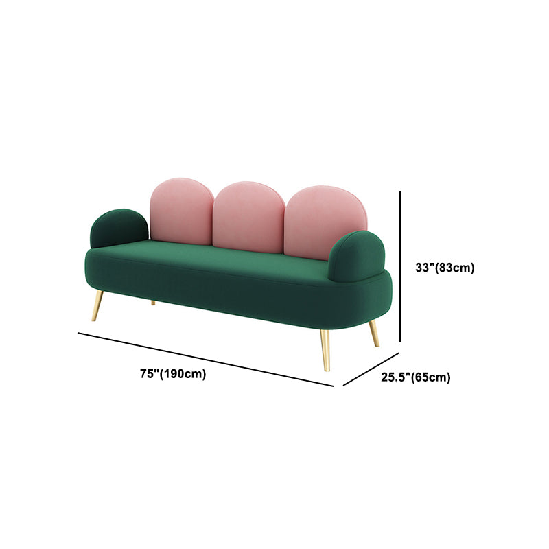 Contemporary Curved Sofa 32.67" High Statement Sofa in Green