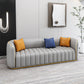 Tuxedo Arm Sofa in Grey/Blue Faux Leather Sofa with Metal Accent 79"L x 28"W x 28"H Grey Clearhalo 'furn' 'furn_sofas' 'Furniture' 'Living Room Furniture' 'Sofa' 'sofas' 5889198