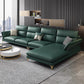 Glam Living Room Flared Arm Sofa Modular Genuine Leather Sofa