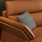 Glam Living Room Flared Arm Sofa Modular Genuine Leather Sofa