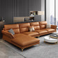 Glam Living Room Flared Arm Sofa Modular Genuine Leather Sofa