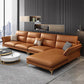 Glam Living Room Flared Arm Sofa Modular Genuine Leather Sofa