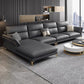 Glam Living Room Flared Arm Sofa Modular Genuine Leather Sofa