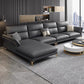 Glam Living Room Flared Arm Sofa Modular Genuine Leather Sofa