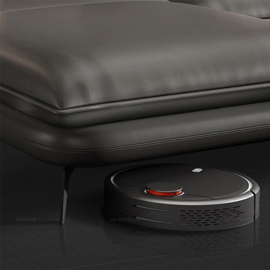 Contemporary Living Room Flared Arm Cushions Genuine Leather Sofa