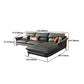 Contemporary Living Room Flared Arm Cushions Genuine Leather Sofa