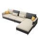 106.3" W Square Arm Sofa & Chaise, Faux Leather Sectional Sofa Clearhalo 'furn' 'furn_sectionals' 'Furniture' 'Living Room Furniture' 'Sectionals' 5889287