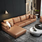 Faux Leather Sofa with Pillow Top Arm for Living Room in Orange