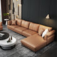 Faux Leather Sofa with Pillow Top Arm for Living Room in Orange