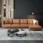 Faux Leather Sofa with Pillow Top Arm for Living Room in Orange