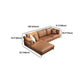 Faux Leather Sofa with Pillow Top Arm for Living Room in Orange