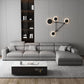 Contemporary L-Shape Sectional Cushion Back Adjustable Sectional