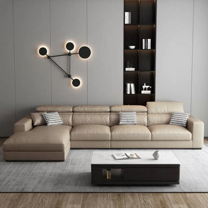 Contemporary L-Shape Sectional Cushion Back Adjustable Sectional