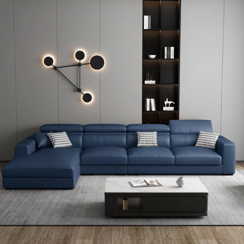 Contemporary L-Shape Sectional Cushion Back Adjustable Sectional