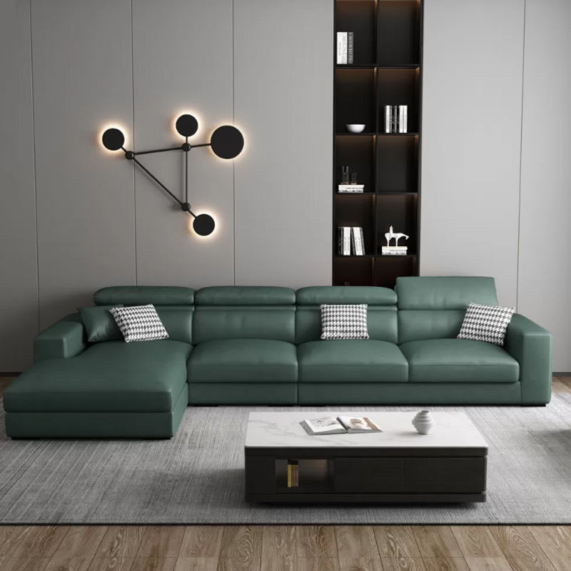 Contemporary L-Shape Sectional Cushion Back Adjustable Sectional