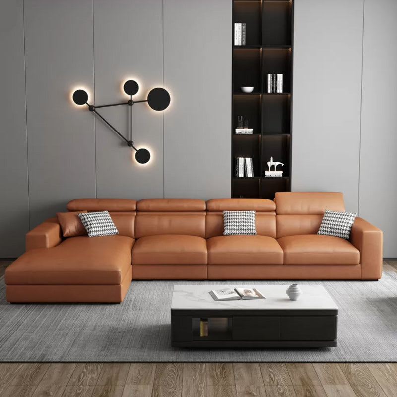 Contemporary L-Shape Sectional Cushion Back Adjustable Sectional