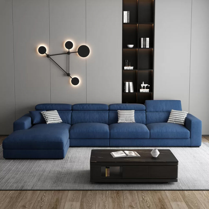 Contemporary L-Shape Sectional Cushion Back Adjustable Sectional