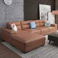 Almacenamiento de cuero por falso secciones con brazo superior de almohada para 4 personas