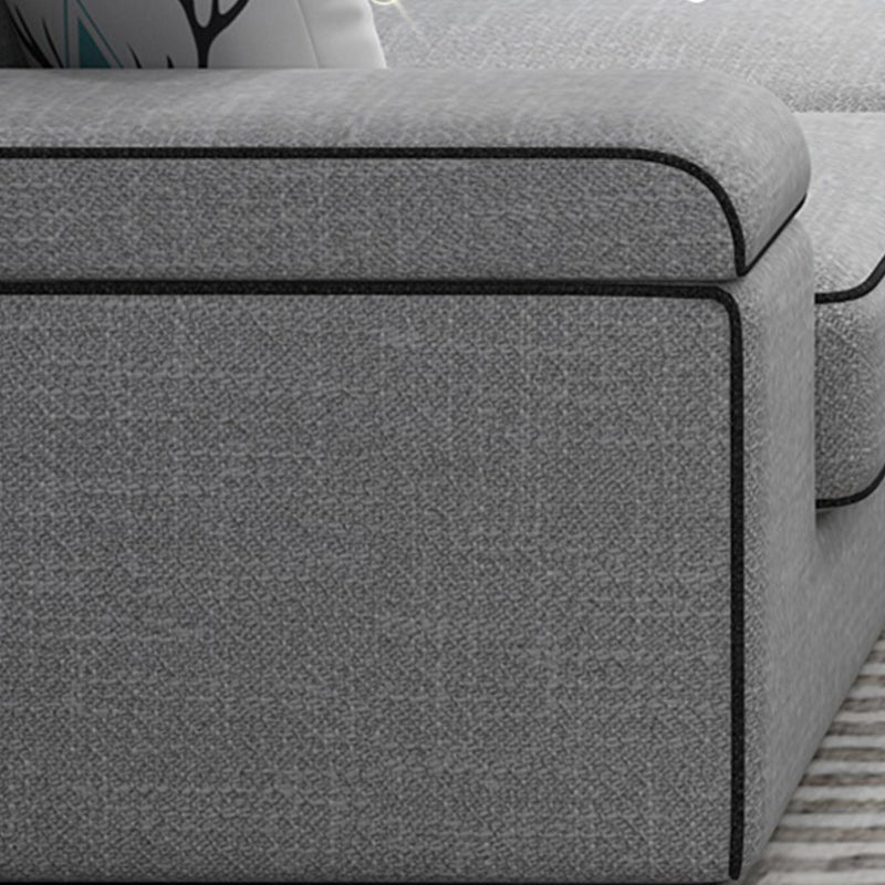 Almacenamiento de cuero por falso secciones con brazo superior de almohada para 4 personas