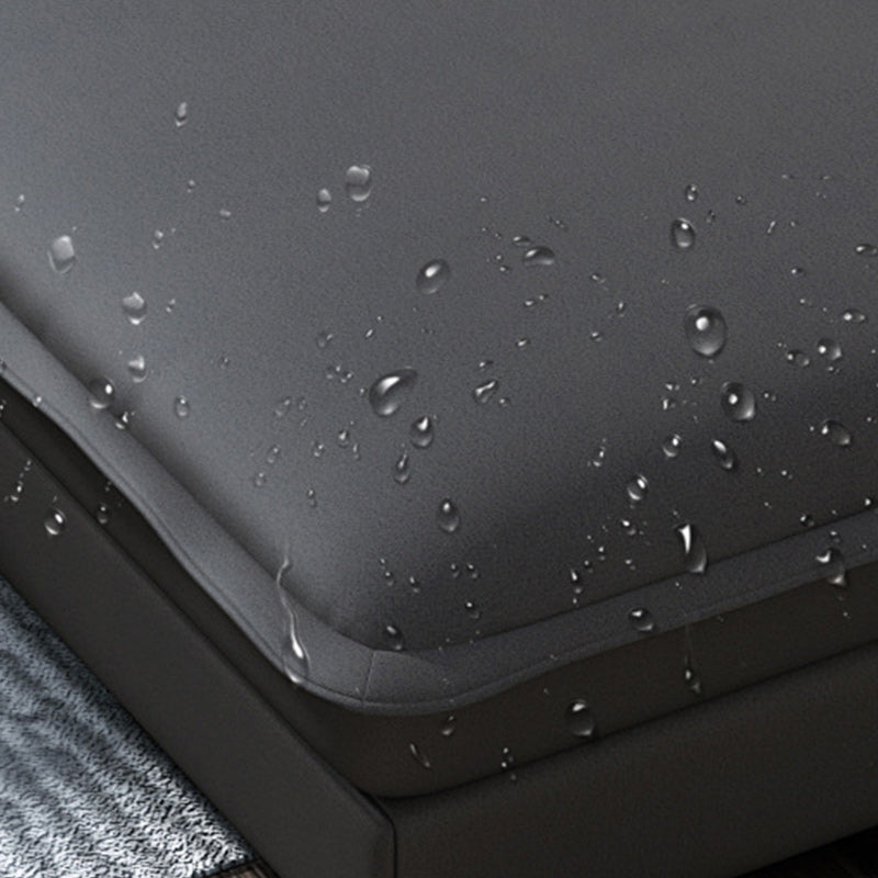 Contemporary Faux Leather L-Shape Sectional with Chaise and Square Arms Clearhalo 'furn' 'furn_sectionals' 'Furniture' 'Living Room Furniture' 'Sectionals' 5889374