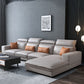 Contemporary Faux Leather L-Shape Sectional with Chaise and Square Arms Off-White Clearhalo 'furn' 'furn_sectionals' 'Furniture' 'Living Room Furniture' 'Sectionals' 5889377