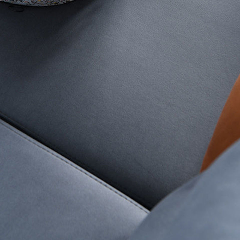 4-Seater Square Arm Sofa & Chaise Faux Leather Sofa with Storage Clearhalo 'furn' 'furn_sectionals' 'Furniture' 'Living Room Furniture' 'Sectionals' 5889393