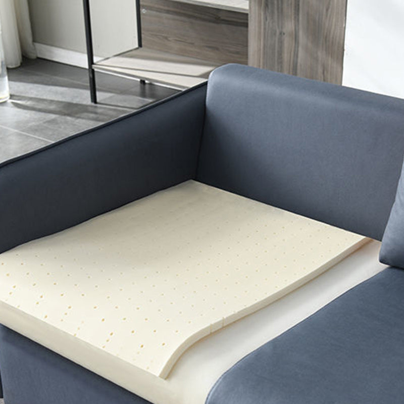 4-Seater Square Arm Sofa & Chaise Faux Leather Sofa with Storage Clearhalo 'furn' 'furn_sectionals' 'Furniture' 'Living Room Furniture' 'Sectionals' 5889394