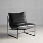 Contemporary Faux Leather Armless with Pillow Pillow Back Parsons Chair