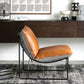 Contemporary Faux Leather Armless with Pillow Pillow Back Parsons Chair