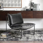 Contemporary Faux Leather Armless with Pillow Pillow Back Parsons Chair