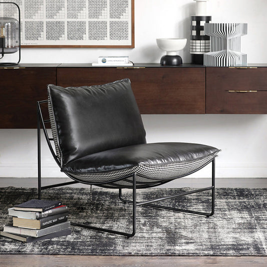 Contemporary Faux Leather Armless with Pillow Pillow Back Parsons Chair