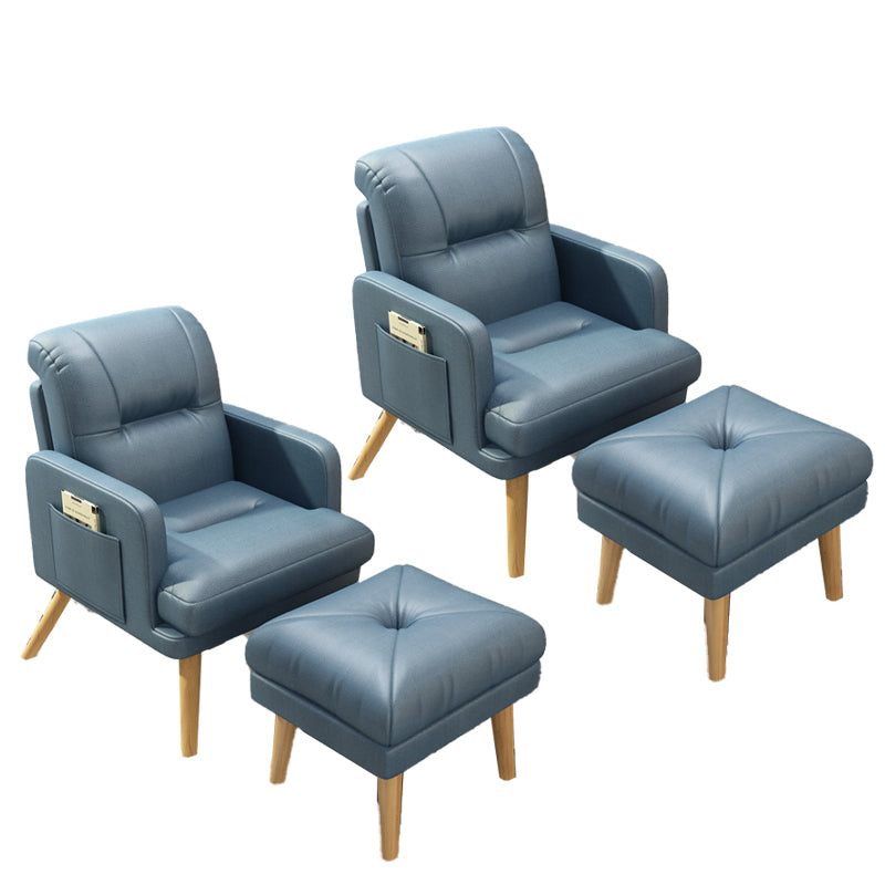 Contemporary Bonded Leather Arms Included Basic Four Leg Accent Chair Blue 2 Piece Set Clearhalo 'Accent Chairs' 'accent_chairs' 'Chairs & Seating' 'furn' 'furn_accent_chairs' 'Furniture' 'Living Room Furniture' 5889420